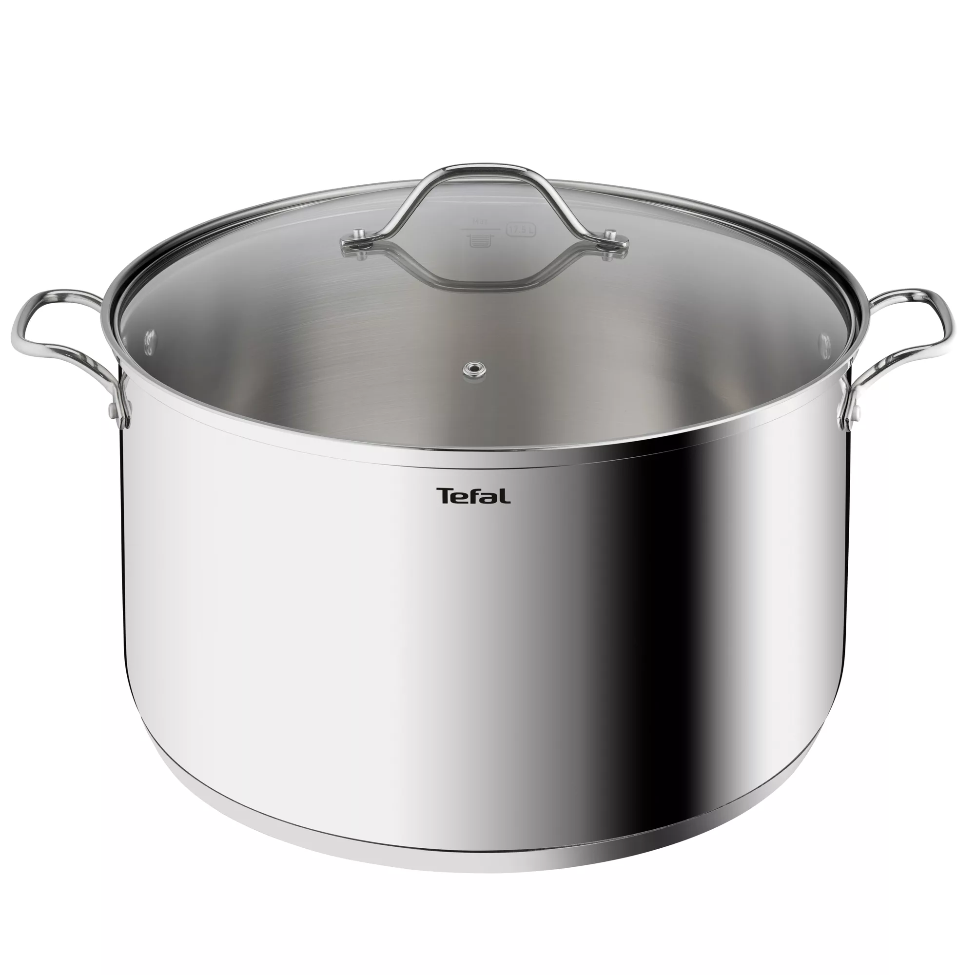 TEFAL Intuition XL stockpot | 36 cm | Premium Stainless steel 18/10 | XL Size | Robust Handles | Glass Lid | Induction Pot | 2 Years Warranty | B8647504
