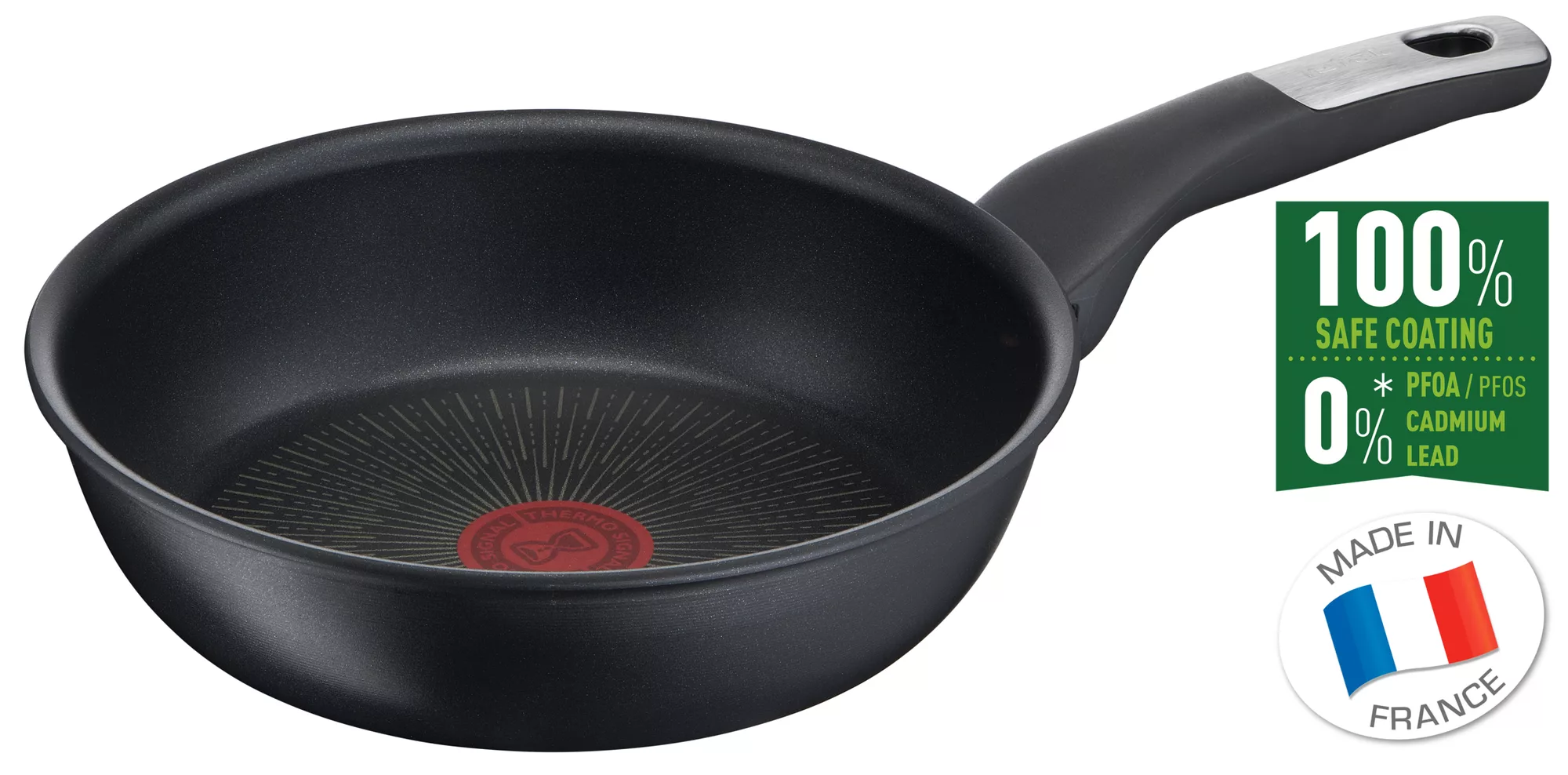 TEFAL Frying Pan | UNLIMITED frypan 22 cm | Scratch resistance | 100% safe non stick coating | Thermo signal™ | Perfect searing | Made in France | Induction | 2 Years Warranty | G2550302