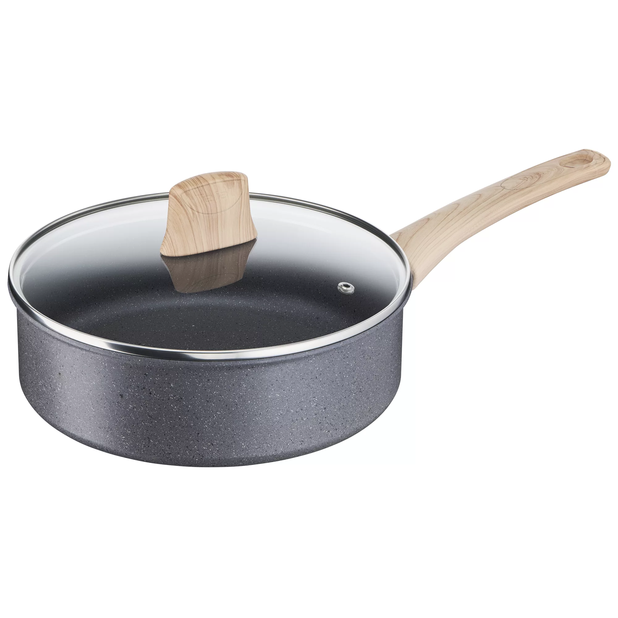 TEFAL Saute Pan | Natural Force 24 cm Saute Pan | Easy cleaning | Mineralia+ non-stick coating | Natural minerals | Thermo-signal | Healthy cooking | Made in France | 2 Years Warranty | G2663232