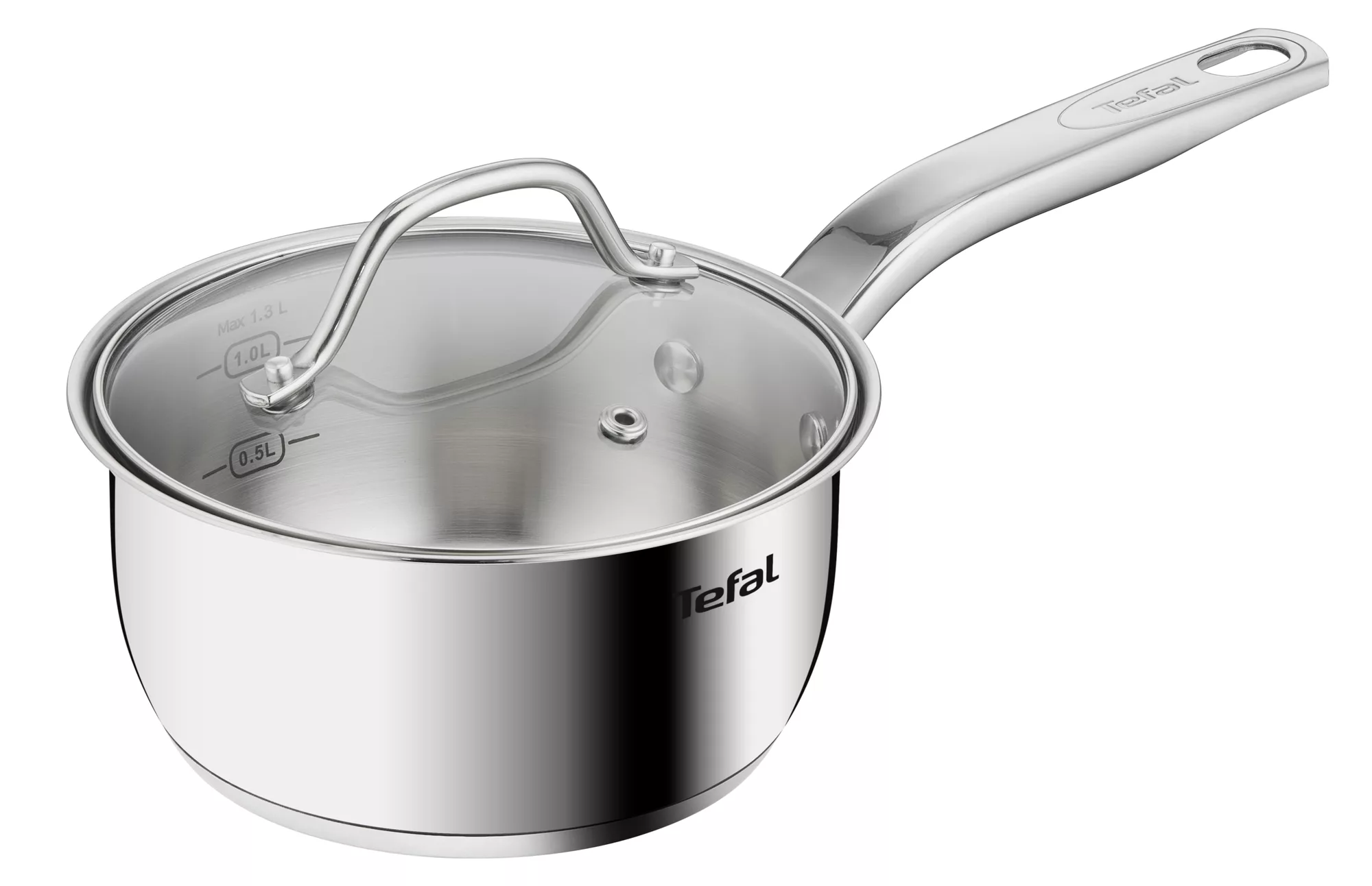 TEFAL Intuition saucepan 16 cm+lid |Premium Stainlesss steel 18/10 | Inside markings | Glass lid | Robust handle | Induction pot | 2 Years Warranty | B8642274