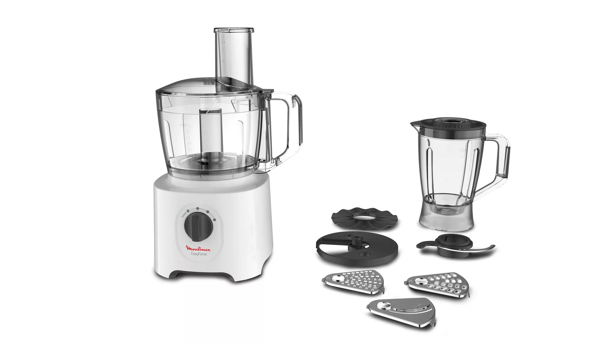 MOULINEX EASY FORCE Food Processor | 6 Attachments Over 25 Different Functions 800W 1.8 L Blender | 2.4L Bowl | FP247127