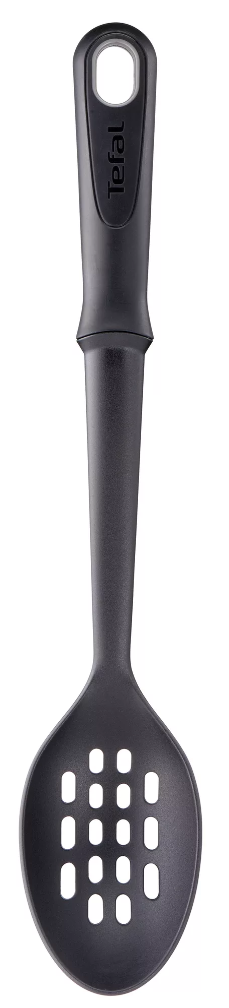 TEFAL ملعقة مشقوقة Comfort | أداة مطبخ | مقاومة للحرارة العالية | خالية من الخدوش للأواني | قابلة للغسل في غسالة الأطباق | تصميم مريح | أسود | بلاستيك | ضمان لمدة سنتين | K1291014