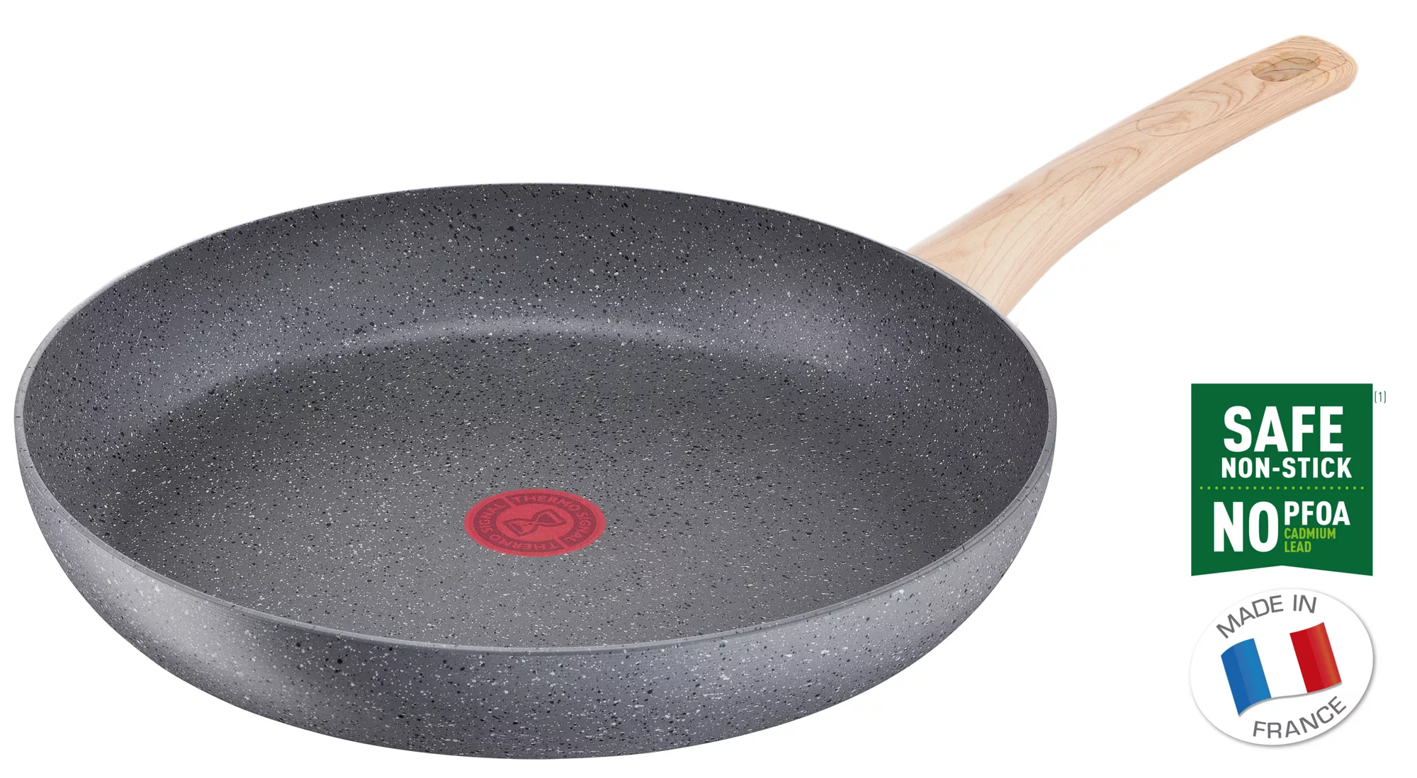 TEFAL Frying Pan | Natural Force 32 cm Frypan |Easy cleaning | Mineralia+ non-stick coating | Natural minerals | Thermo-signal | Healthy cooking | Safe | Made in France | 2 Years Warranty | G2660883