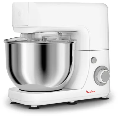 Moulinex Masterchef Essential Kitchen Machine, Pizza, Cake, Baking, 800W, 4.8 L Capacity Bowl, Pastry Kit, Whisk, Dough Hook, Beater, 6 Speeds, QA150127 