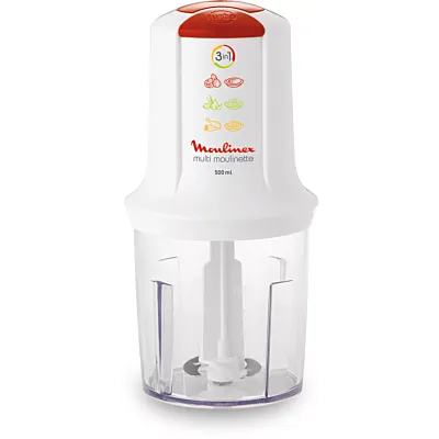 Moulinex Multi Moulinette 3-in1- Electric Chopper, Minces, Chops, Mixes, Intuitive 2-Speed Control, Easy to Use, AT711161