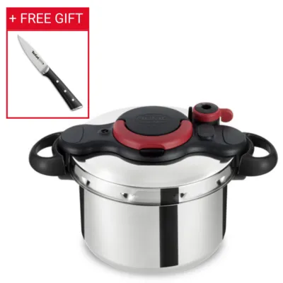 ClipsoMinut, Pressure Cooker, 6L, 5 Security Systems, 2 Cooking Programs, P4620768 +Free Knife