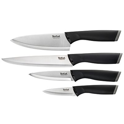 Comfort 4-Piece Set: Paring 9 cm + Chef 15 cm + Utility 12 cm + Slicing 20 cm Knives to Cut, Stainless Steel Blades, Safe Cover Blade K221S475