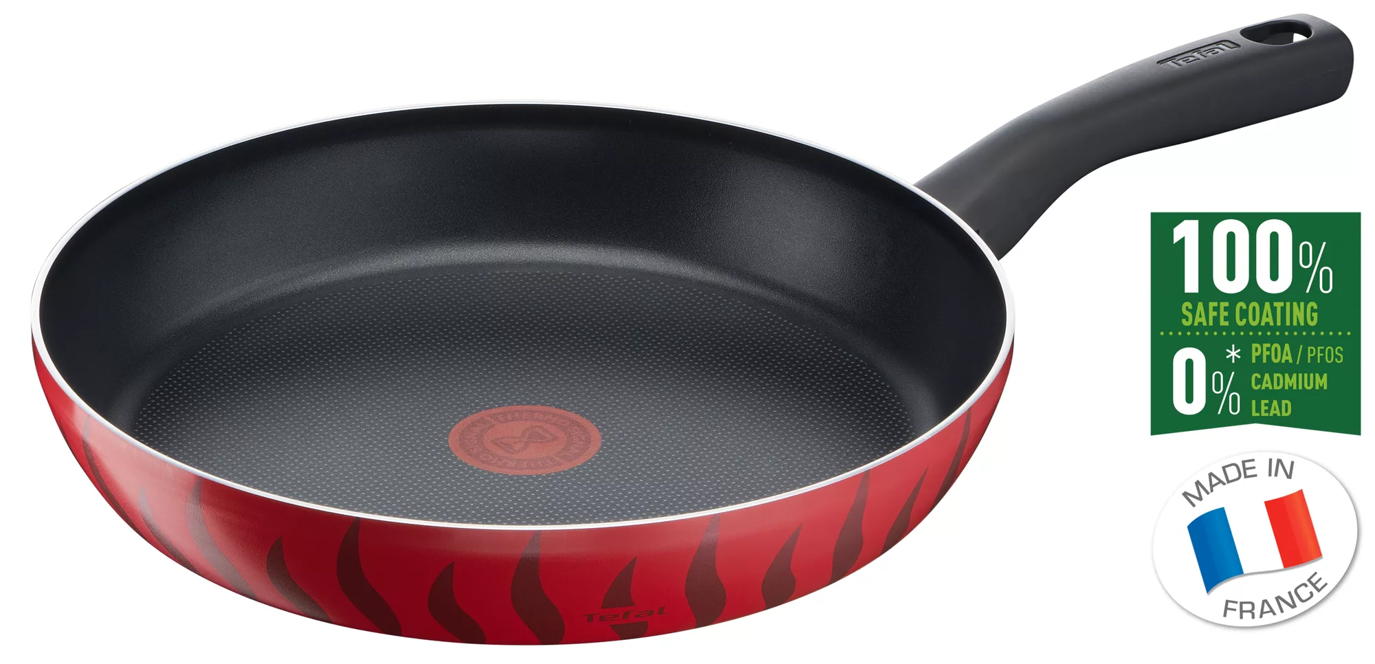 Frying Pan, G6 Tempo Flame 26 Cm Frypan, Non-stick with Thermo Spot| Red, Aluminium, 2 Years Warranty, C3040583