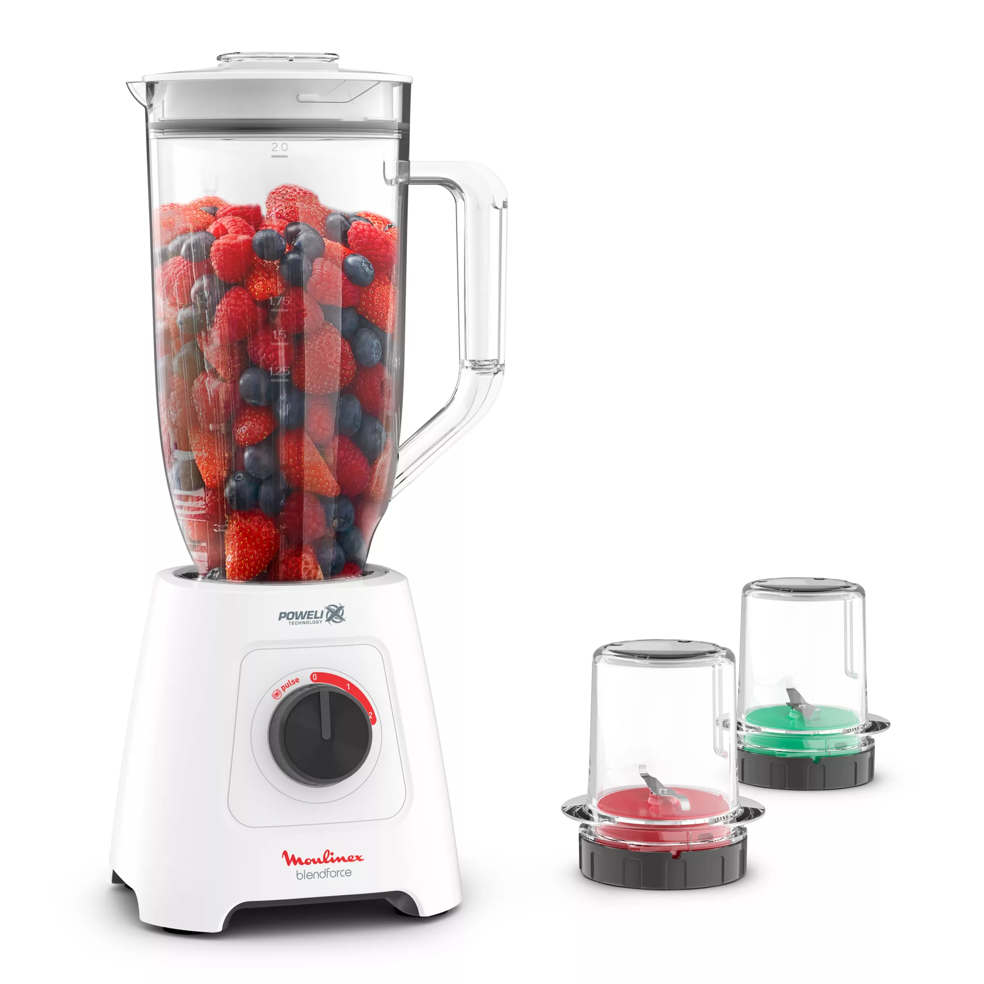 Moulinex Blendforce XXL Blender, Ultra-High Capacity, XXL Plastic Jar, 600 W, 6 Powelix Blades, Easy to Clean, Safe, Ice Crush, 2 Speeds, Pulse, Grinder, Chopper, LM458127