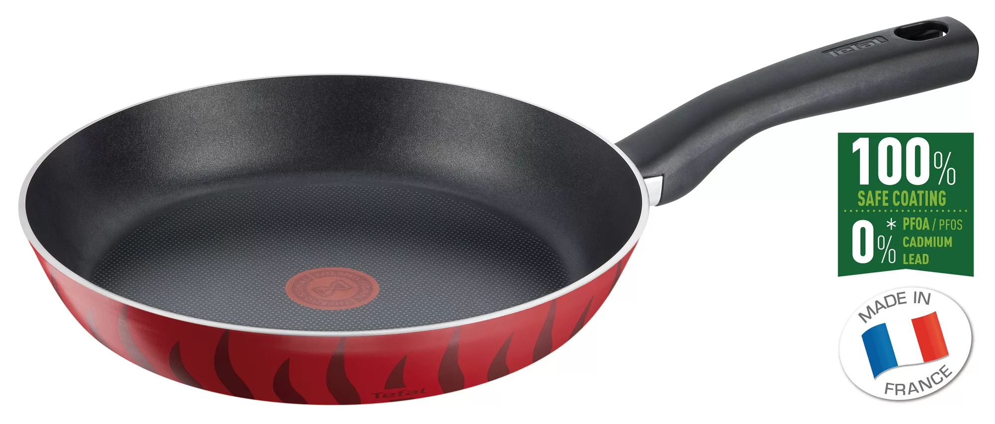 Frying Pan, G6 Tempo Flame 28 Cm Frypan, Non-stick with Thermo Spot| Red, Aluminium, 2 Years Warranty, C3040683