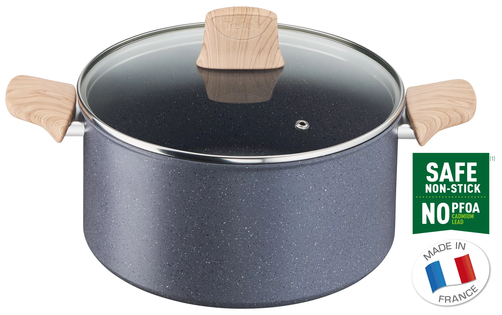 TEFAL Cooking Pot | Natural Force 24 Casserole |Easy cleaning | Mineralia+ non-stick coating | Natural minerals | Thermo-signal | Healthy cooking | Safe | Made in France | 2 Years Warranty | G2664683