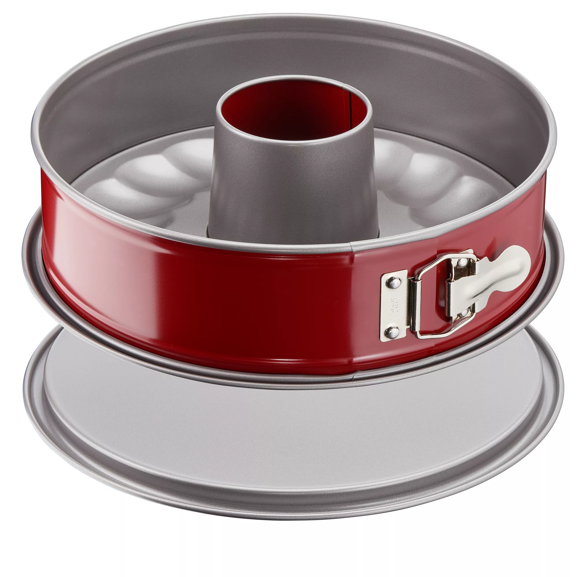 TEFAL Baking Mold | Delibake 25 cm Savarin Springform Pan | Red | Oversized Base | Perfect Release | High-Quality Carbon Steel Bakeware |Easy to Clean | 2 Years Warranty | J1642614 