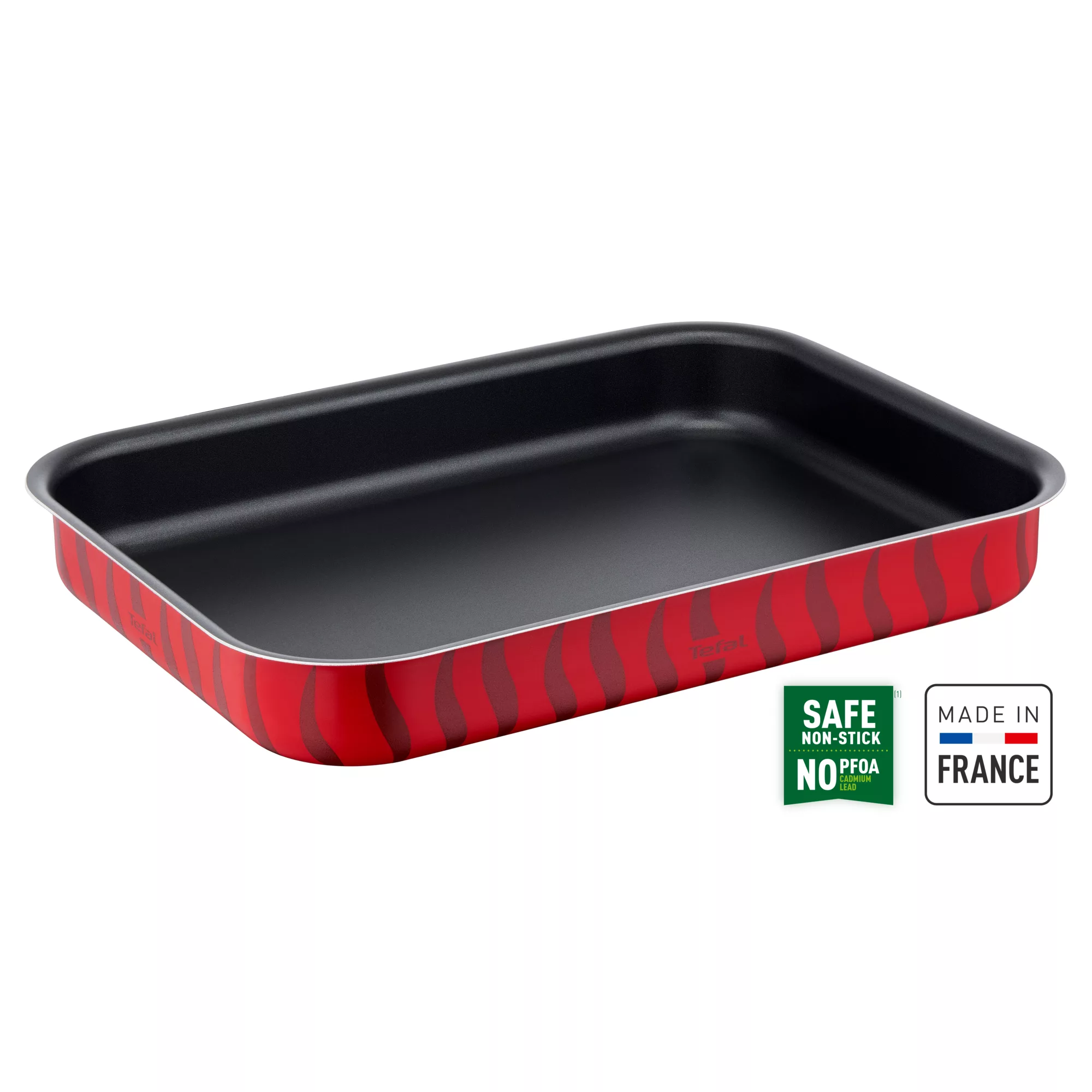 Tefal Les Spécialistes Oven Dish, 31x45cm, Non-Stick Coating, Aluminum, Heat Diffusion, Easy Cleaning, Red Bugatti, Made in France J5715082 