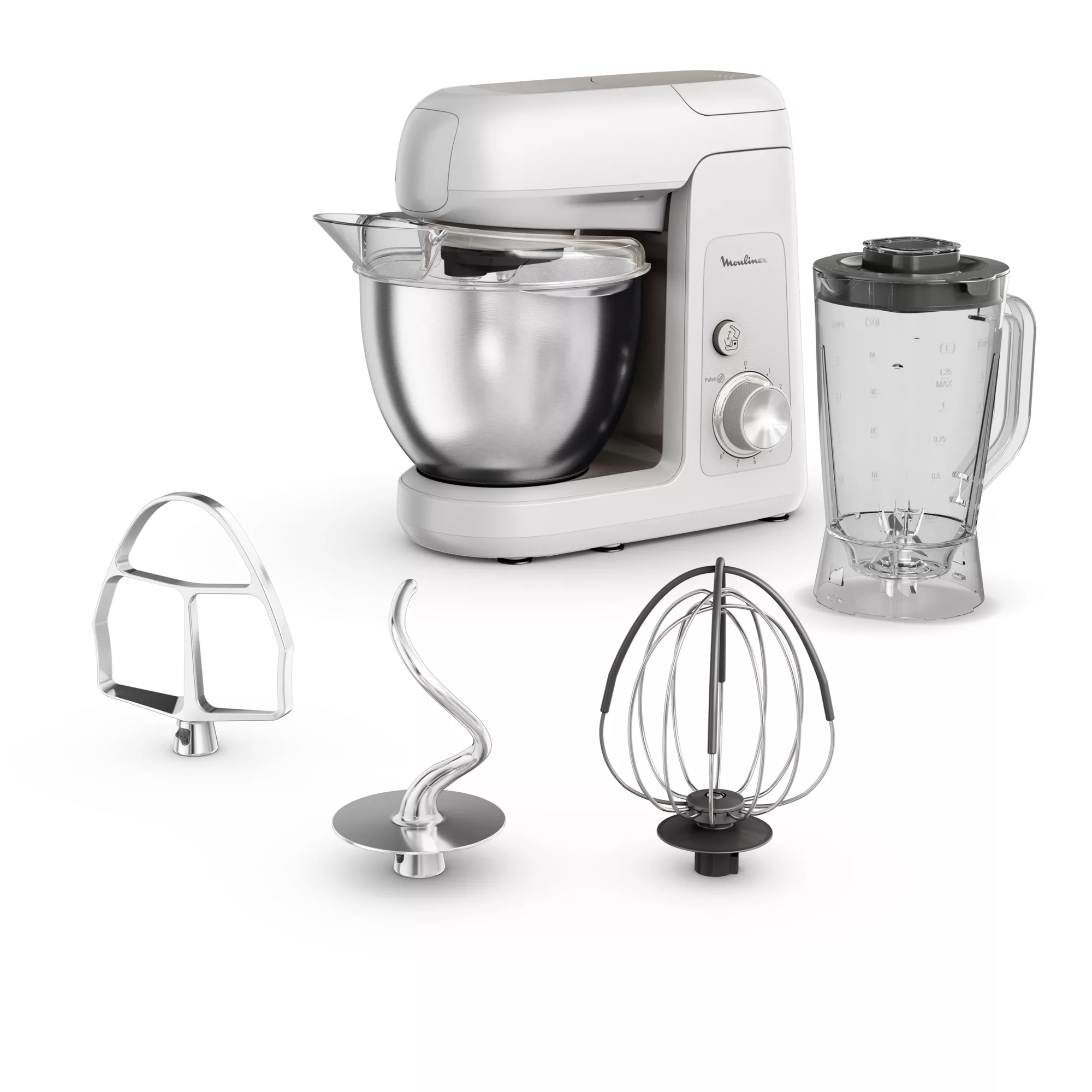 Moulinex Bake Partner | Powerful 1100 W Stand Mixer | BakeGood Accessory Kit | Planetary Movement | QA521B27