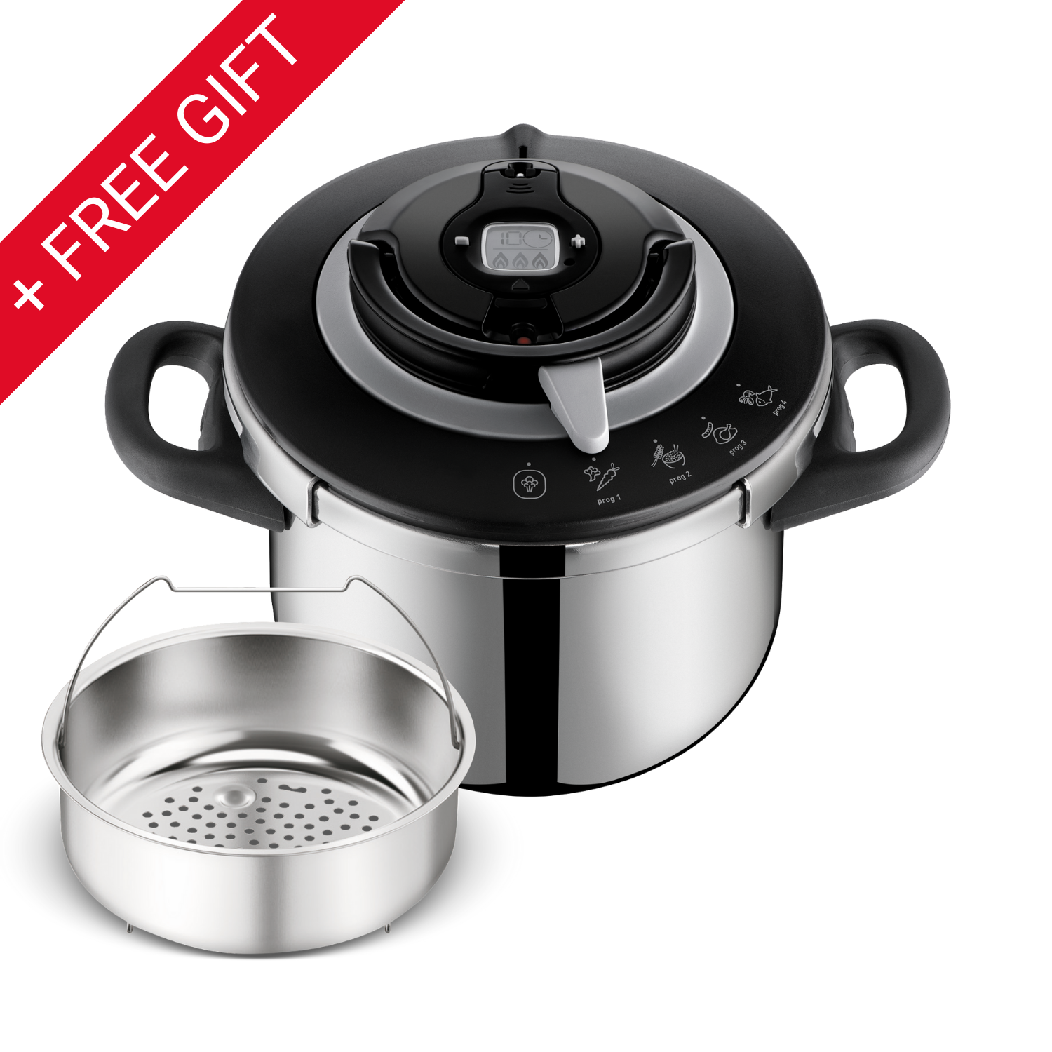 Clipso+ CHEF 6L, Pressure Cooker, 4 Cooking Programs, Fast Cooking, One-Handed Lid, P4550731
