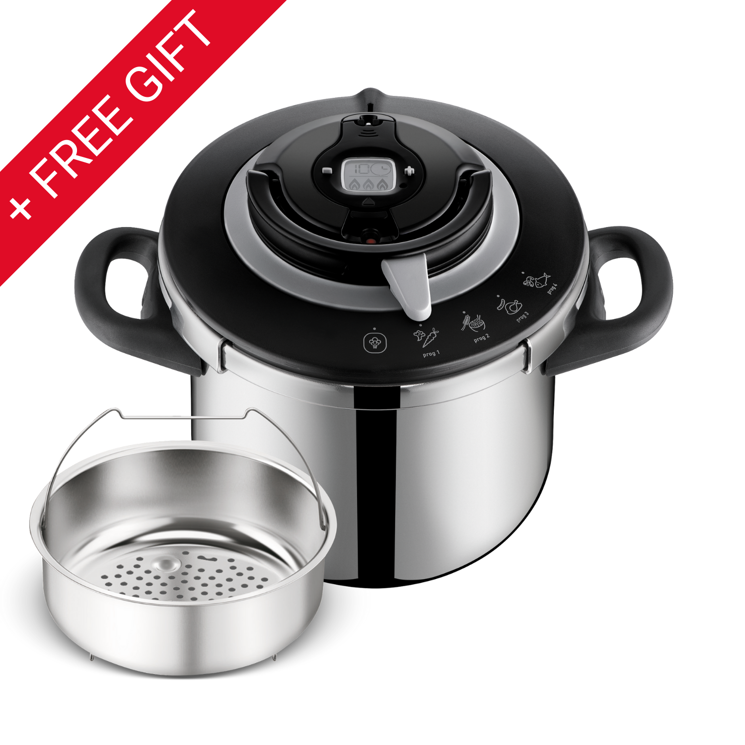 Clipso+ CHEF 8L, Pressure Cooker, 4 Cooking Programs, Fast Cooking, One-Handed Lid, P4551431