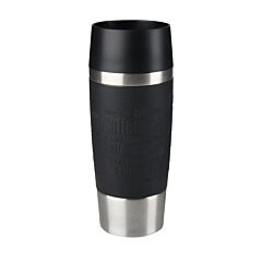 Travel Mug 0.36 L, Black Sleeve, 100% Leak-Proof, Double-Walled Vacuum Insulation, Hot & Cold Drinks, 360° Drinking, K3081114
