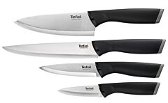 Comfort 4-Piece Set: Paring 9 cm + Chef 15 cm + Utility 12 cm + Slicing 20 cm Knives to Cut, Stainless Steel Blades, Safe Cover Blade K221S475